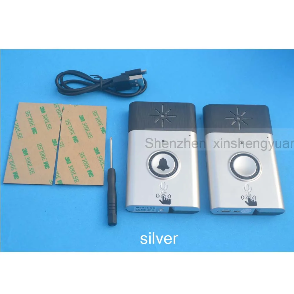

Wireless Doorbell with Speaker Voice Intercom Pack 1 Outdoor Transmitter+1 Indoor Receiver Wireless Doorbell