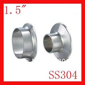 

Free shipping 1.5" SS304 Tri-clover stainless steel fitting Butt weld clamp union Ferrule 10pcs/lot