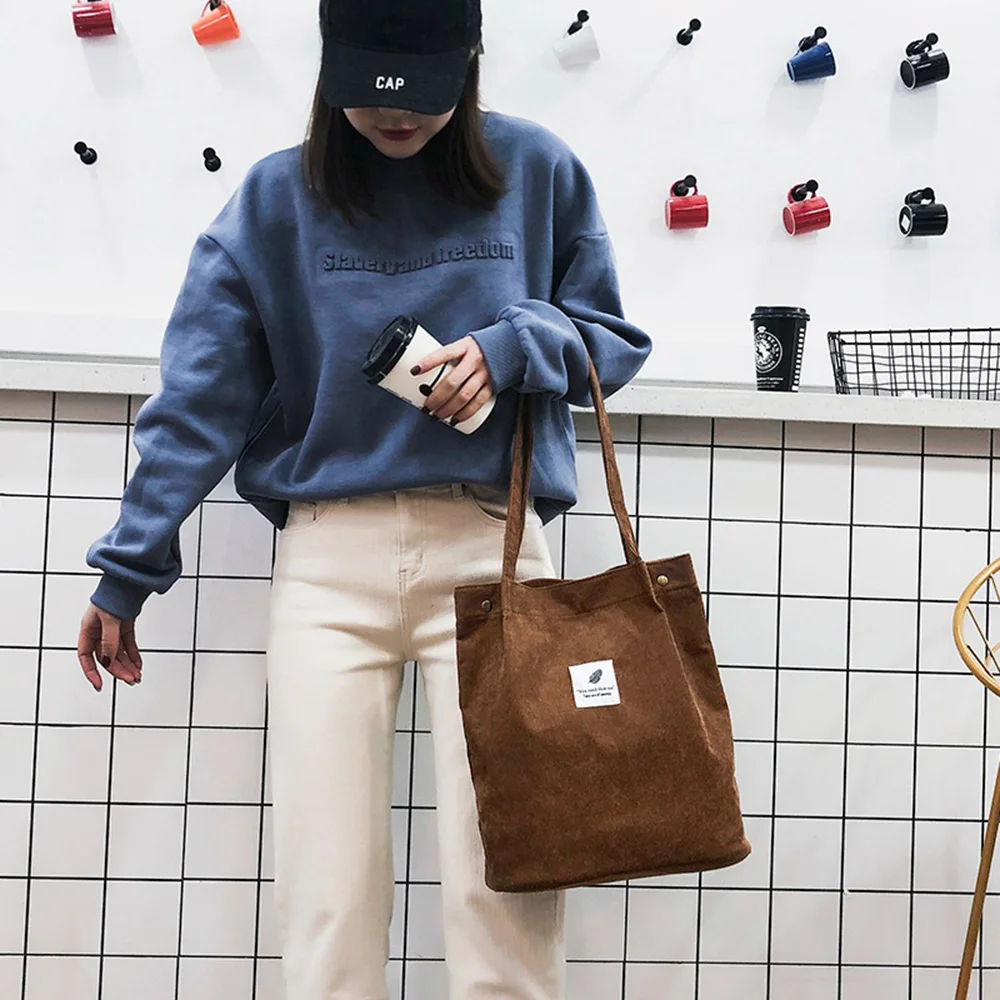 2020 Casual Women corduroy package handbag bag retro Messenger Mori style Large Capacity Tote Canvas shoulder Shopping Bags 2020 Casual Women corduroy package handbag bag retro Messenger Mori style Large Capacity Tote Canvas shoulder Shopping Bags
