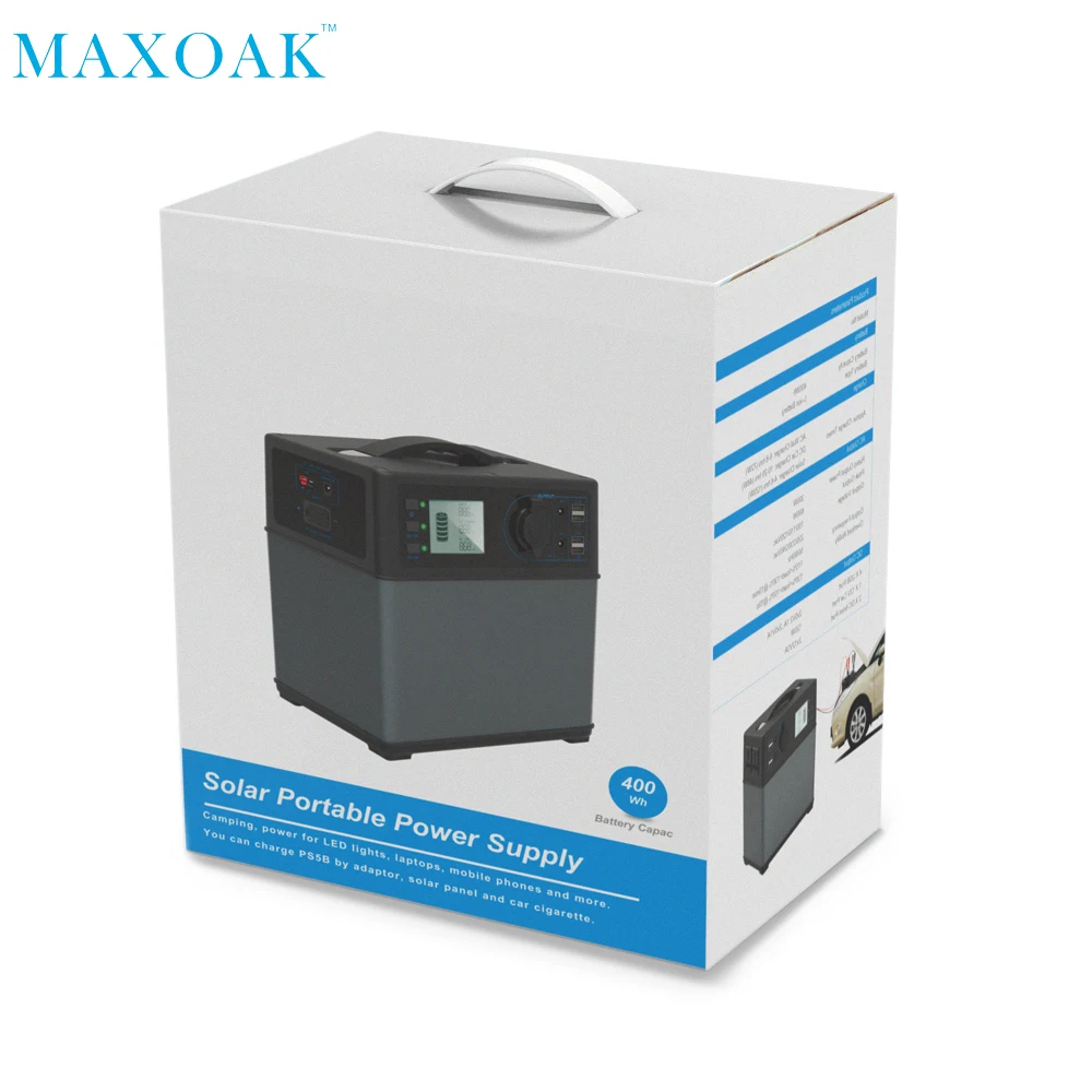 Внешний аккумулятор MAXOAK на солнечной батарее зарядное устройство 400 Втч внешний