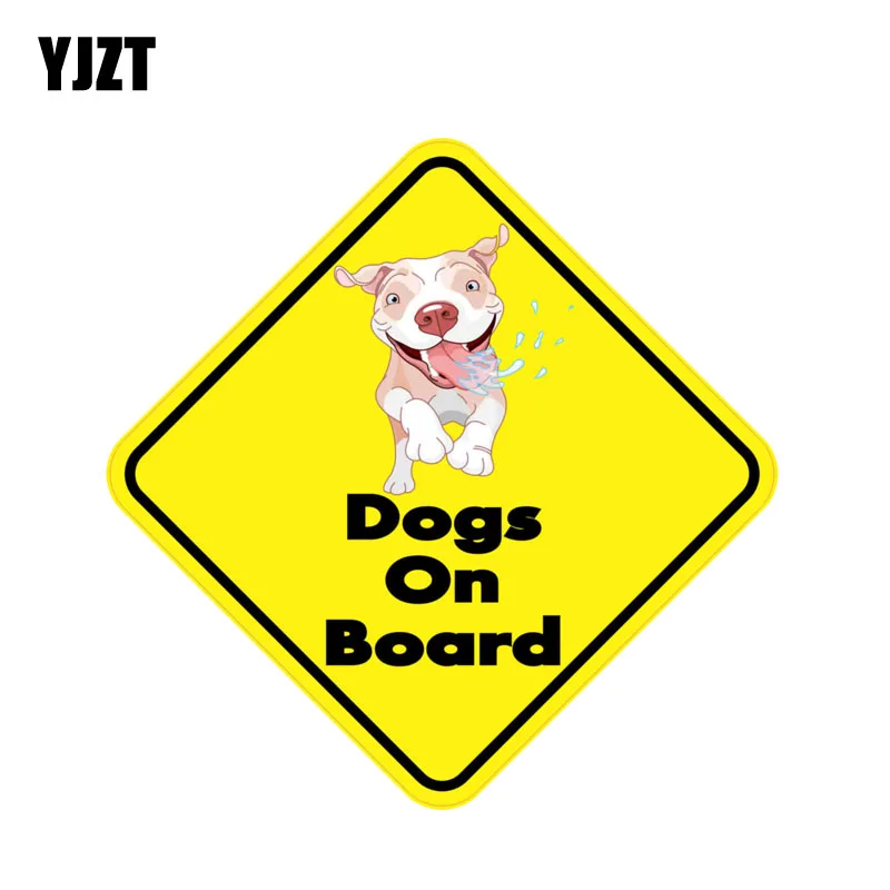 

YJZT 12.7CM*12.7CM Personality Warning Dogs On Board Funny Decal PVC Car Sticker 12-0277