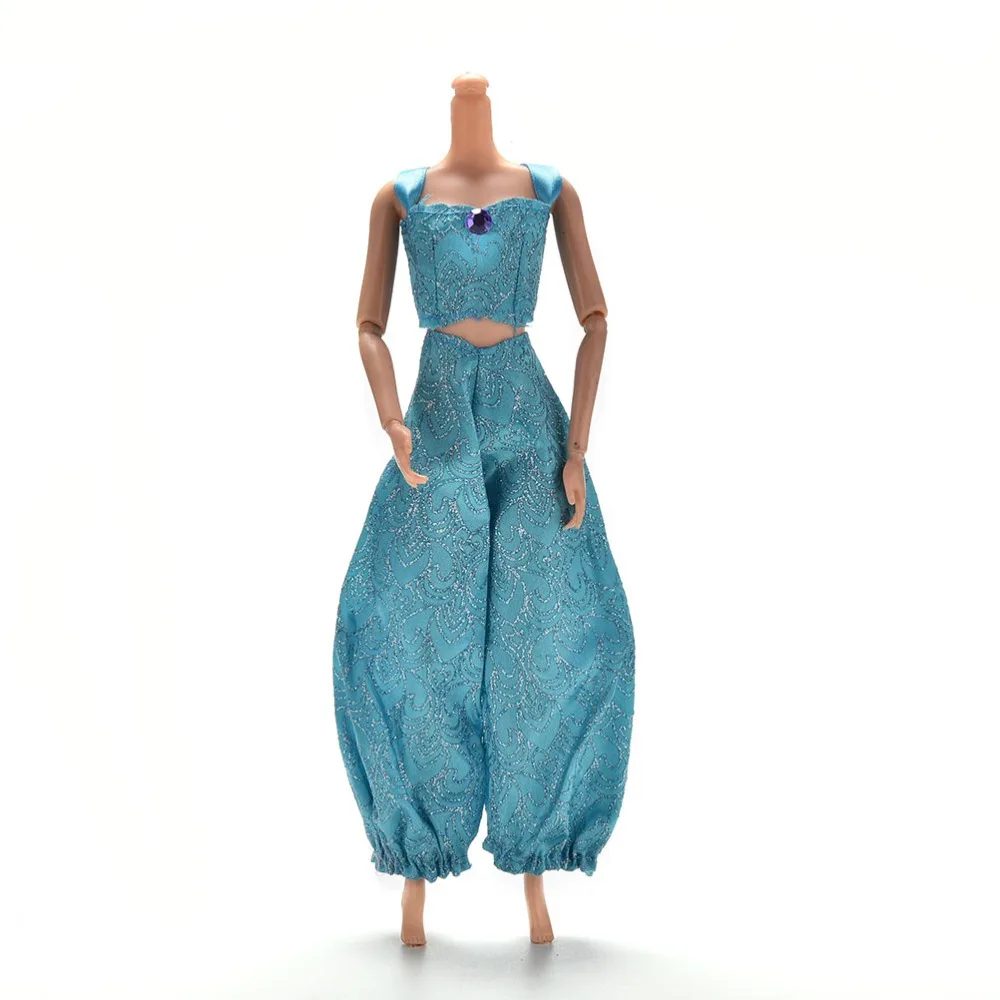 2 Pcs/set Fashion Cross Top Wide Leg pants For Latin Princess Dolls Yoga Clothes