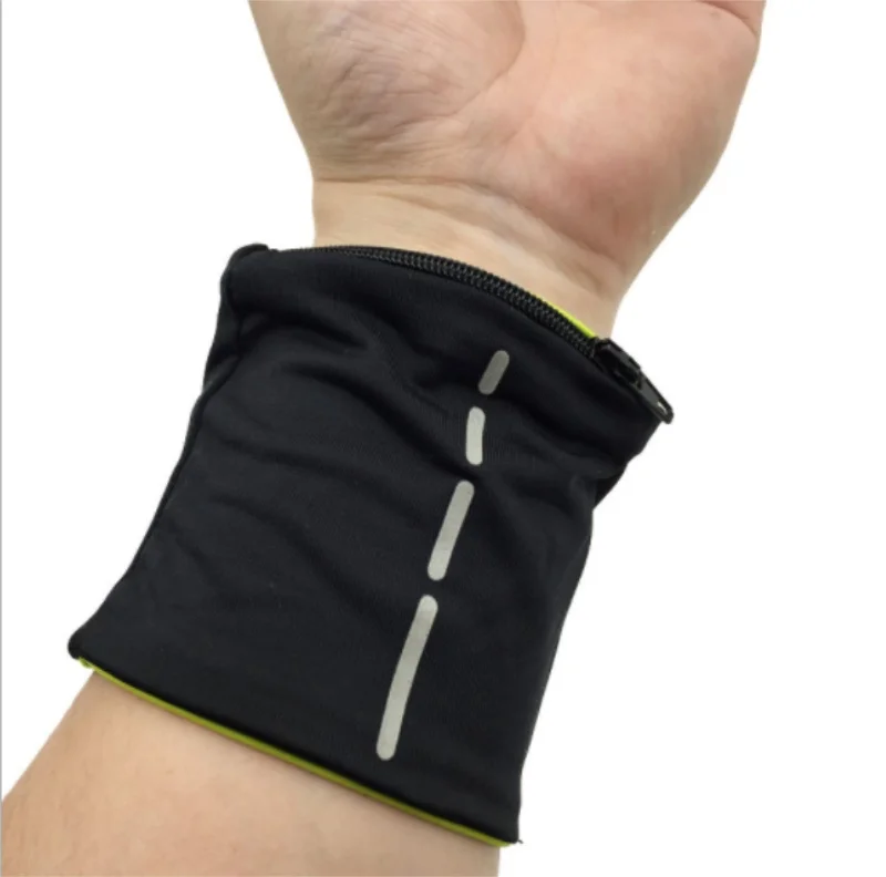 Tennis Wrist Band Zipper Pocket Running Cycling Wrist Pouch Wristband