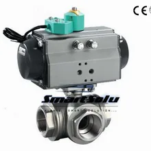 DN32 1 1/" резьба Пневматический 3-ходовой шаровой клапан с двойным действием привод с ceand по ограничению на использование опасных материалов в производстве сертификат
