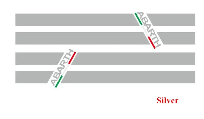 Итальянский флаг цвета полосы виниловая наклейка на машину стикер тела для Fiat 500 595 Abarth сторона вертикальная задняя четверть полосы - Название цвета: Серебристый