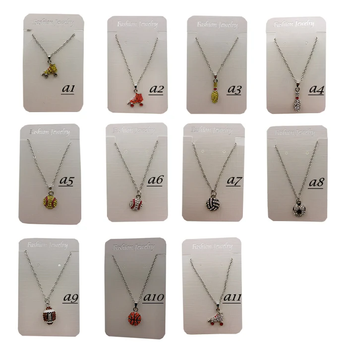 2017 11 color Sports Necklace Promotion Softball Baseball football Rhinestone Crystal Bling For Girls | Украшения и аксессуары