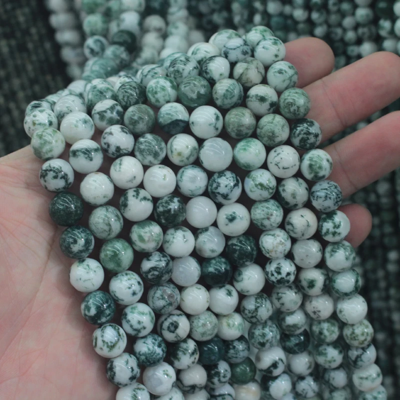 

round tree agate stone beads natural gemstone beads DIY spacer beads for jewelry making for bracelet making strand 15" wholesale