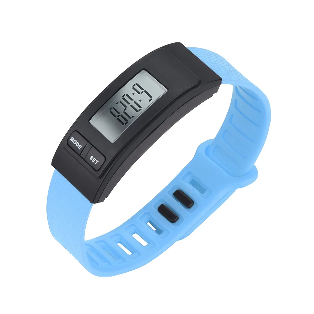 Для женщин спортивные часы электронный шагомер часы шаг счетчик калорий браслет цифровой ЖК-дисплей ходьбы мужчин Открытый Бег