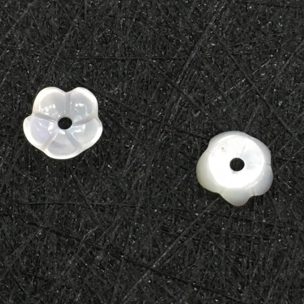 ( 10 pieces/lot ) 6mm Carved MOP Shell 3D Flower Pendant Focal Drilled ...