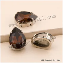 #4320 S Smoked Topaz Phantasie Strass Tropfenform Nähen Auf Pointback Kristallglas Steine Mit Krappenfassung