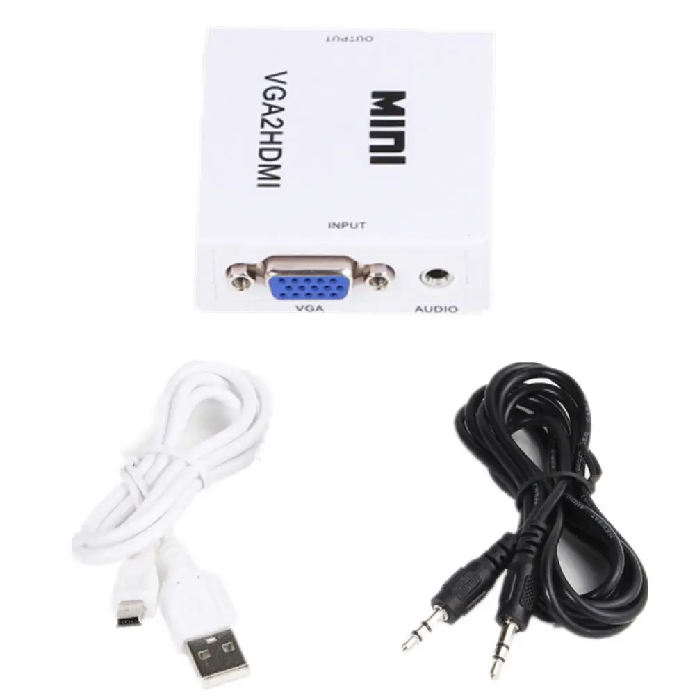 

Адаптер-преобразователь VGA-HDMI Full HD Video 1080P для ПК, ноутбука, DVD, ТВ