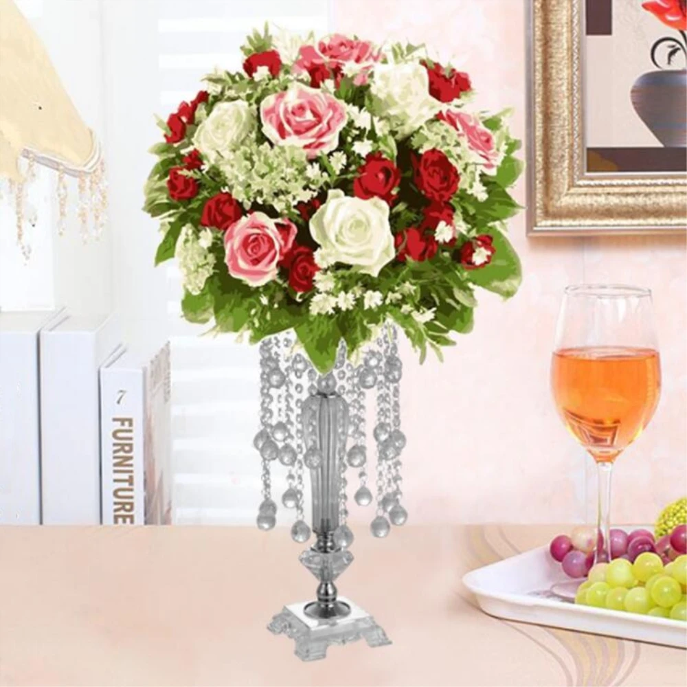 US $335.49 10 Acrylic Flower Vases 73cm Wedding Table Centerpieces Metal Floral Stands Rack Event Party Road Lead Party Decoration