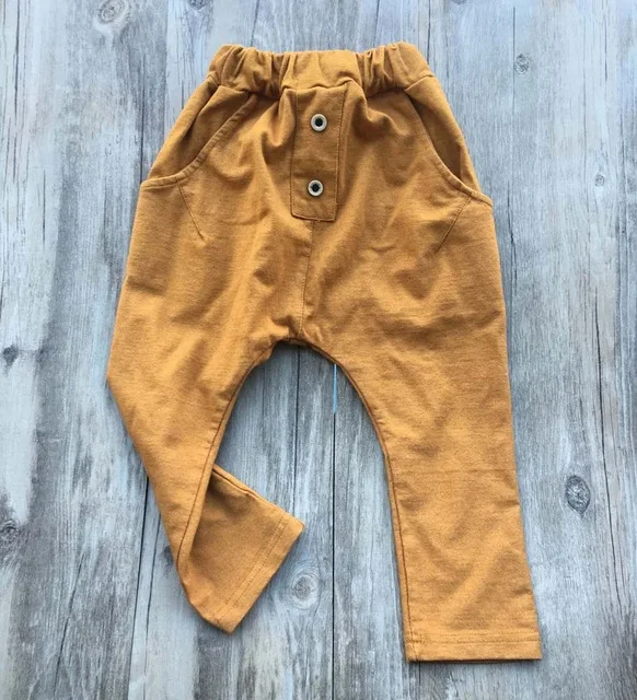 Одежда для девочек детские штаны для маленьких мальчиков детские штаны-шаровары яркие однотонные штаны на двух пуговицах 90-130 - Цвет: erkouniuzaihuang