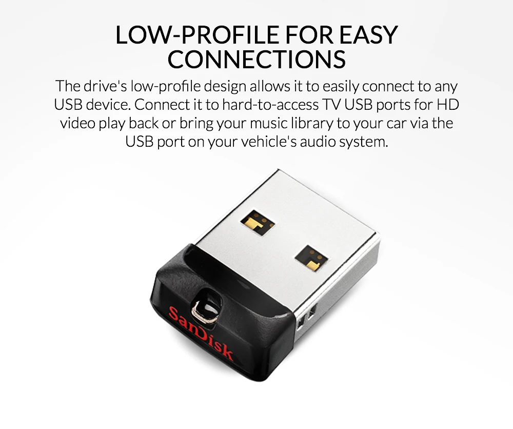 SanDisk USB флеш-накопитель Cruzer Fit флеш-накопитель 8 ГБ 16 ГБ 32 ГБ 64 Гб мини USB флешка USB 2,0 U диск для ноутбука Настольный автомобильный аудио