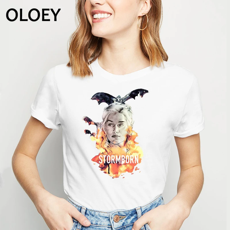 

Women Tops Female tshirt Game Of Thrones White T-shirts For Women Streetwear Clothes printed 2019 summer harajuku tee shirt