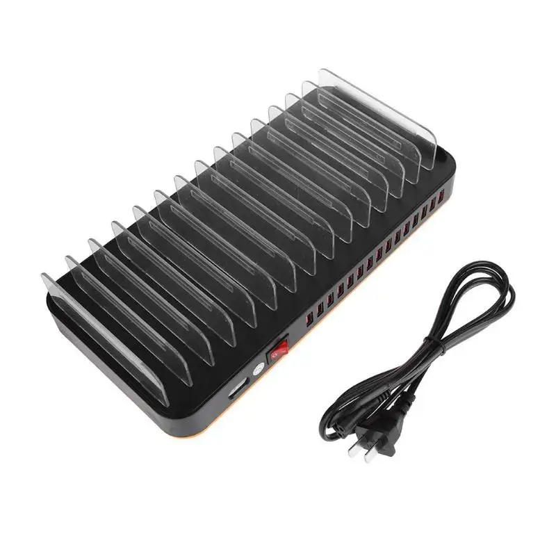 

15 Ports USB Charger 75W with Stand Holder Multi-port Desktop Charging Station for Smartphone Tablet for iPad for iPhone