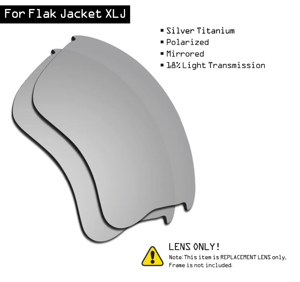 Smartvlt Polarizzati Occhiali Da Sole Lenti Di Ricambio Per Oakley Flak Jacket Xlj-Argento Titanio