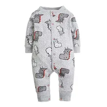 2017 New Fashion Newborn Baby Ropmer Cartoon Car Long Sleeve Baby Boy Girl Clothes 100% Cotton Sleepwear Baby Rompers Free ship