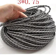 10 м/лот 3 ядра цвет s тканевый провод 3*0,75 мм кабель Ретро хлопковая ткань цвет витая проволока витая и различные цветные линии