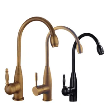 

Antique whole copper Kitchen faucet basin faucet cold and hot mixed faucet black faucet