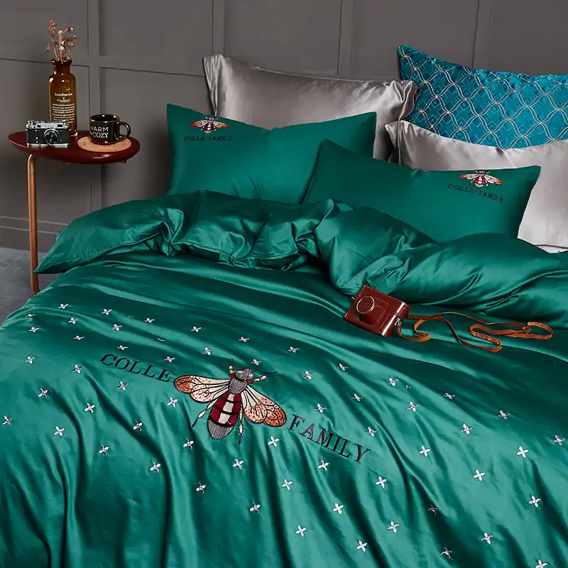 4pcs Bedding Sets 60s Egyptian Cotton Bed Linen Satin Queen King