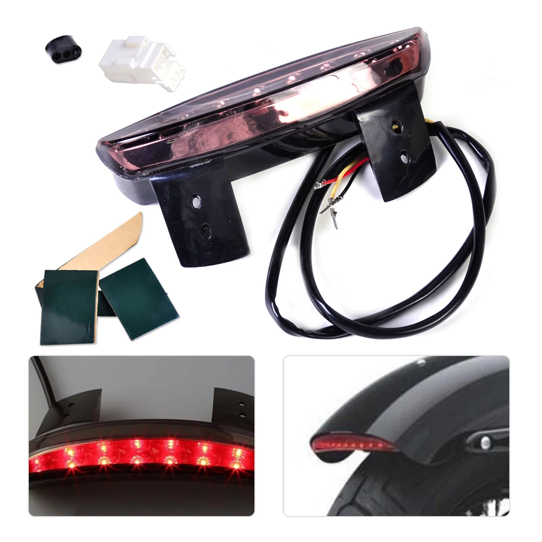 

beler Smoke Chopped Fender Edge Rear LED Brake Tail Light for Harley Forty Eight XL1200X Sportster XL 883 1200