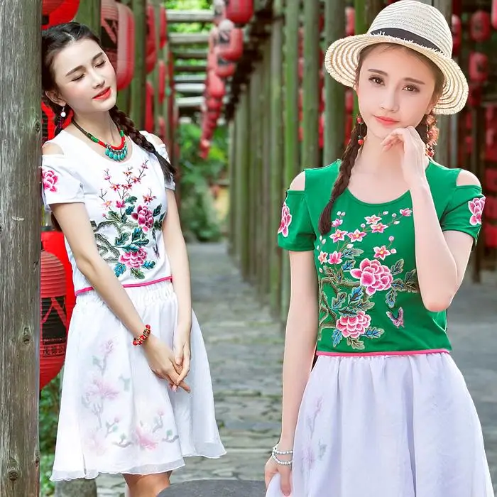 Wanita Gadis Spanyol Gaya Boho Pendek Strapless O Leher Merah Hijau Katun T Shirt Plus Ukuran Handmade Tee T Shirt Putih Hitam 15 Cotton T Shirt T Shirt Stylet Shirt Plus Aliexpress