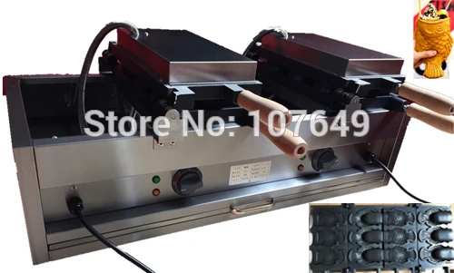 Hot Sale 6pcs Fish Commercial Use Non stick 110v 220v Electric Ice Cream Taiyaki Baker Machine