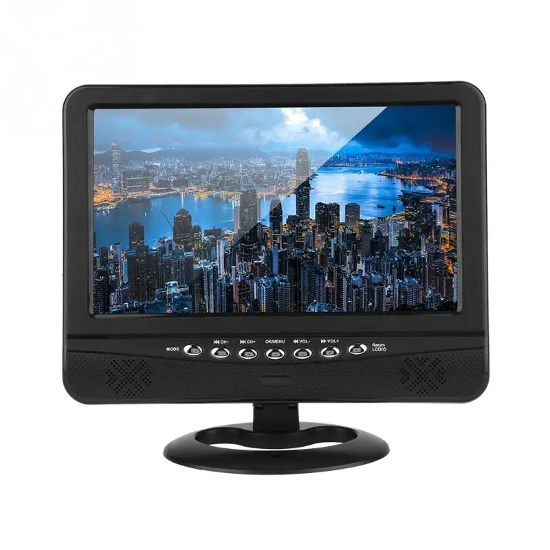  9.5inch Portable LCD TV Analog Car Analog Mobile TV Television Remote Control 110-240V Outdoor Anal