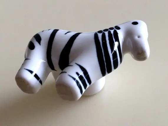 Kids Dresser Drawer Knob Knopfe Zieht Keramik Zebra Schwarz Weiss