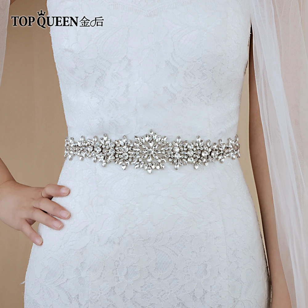 Topqueen S319b Rhinestones Wedding Belts Wedding Sashes Crystal