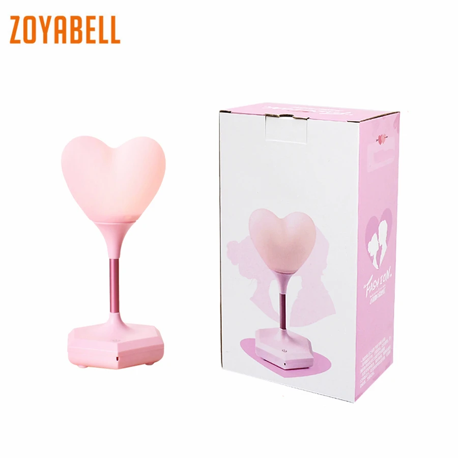 

zoyabell Heart Led Night Light Rechargeable Battery Lamp Bedroom Lighting Children Table Baby Kids Child Sleeping Desk Light