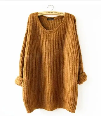 Импортные товары Европа и США свитер женский свободный большой размер женские свитера и пуловеры Vestidos MMY17064 - Цвет: Цвет: желтый