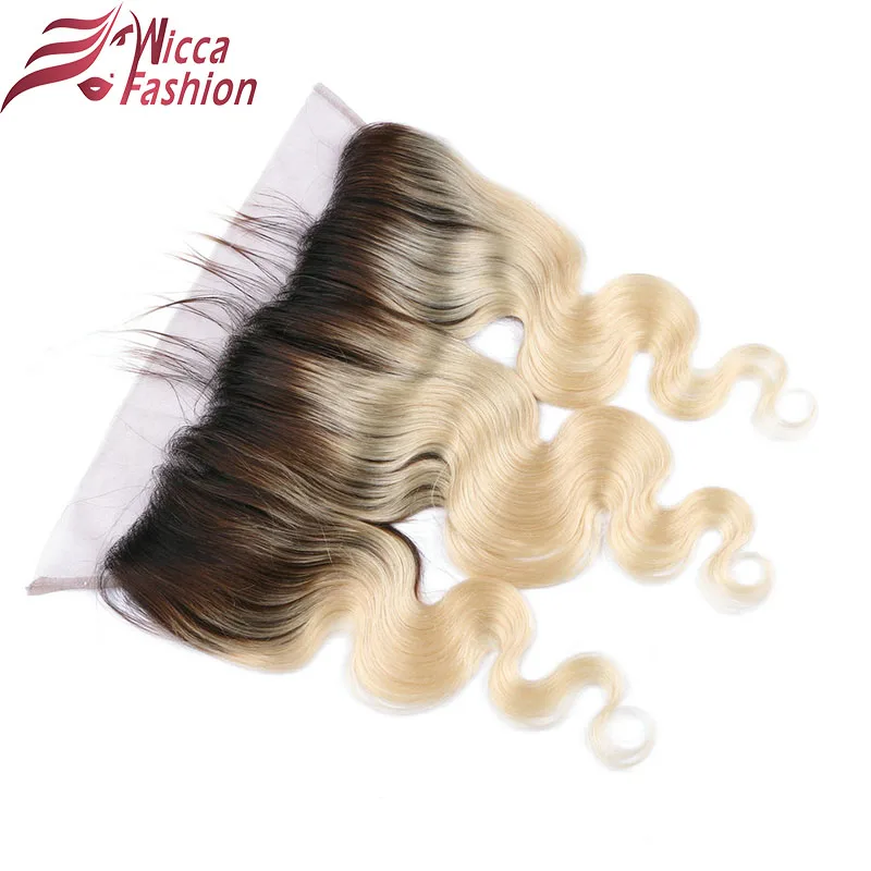 

Dream Beauty 1b 613 Body Wave 13x4 Ear to Ear Lace Frontal Closure with Baby Hair Dark Roots Blonde Ombre non Remy Human Hair