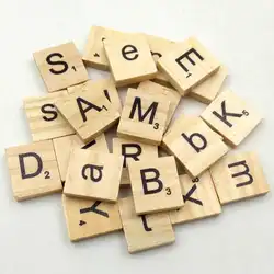 100 шт. Деревянный DIY Алфавит Scrabble плитки буквы цифры для доска ремесла 88 AN88