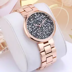 2018 Guou часы Топ Luxury Полный Diamond Dial Для женщин часы моды Блестящий горный хрусталь дамы час Relogio Feminino Relojes Mujer