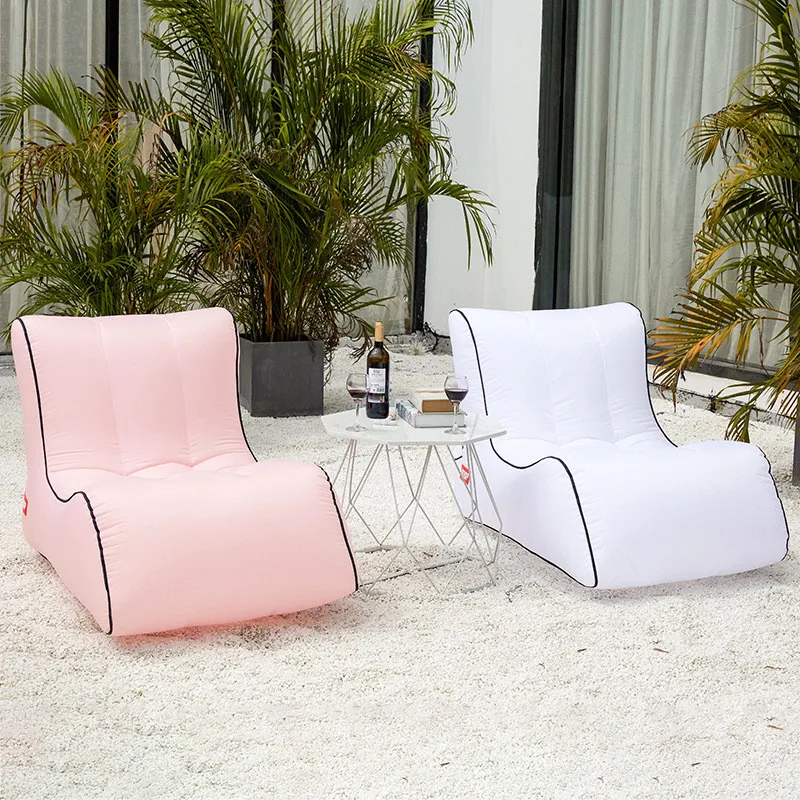 

Inflatable Swimming Mattress Foldable Inflatable Sofa Air Waterproof Inflatable Bag Lazy Beach Sofa Camping Mat Chair100*80*70cm