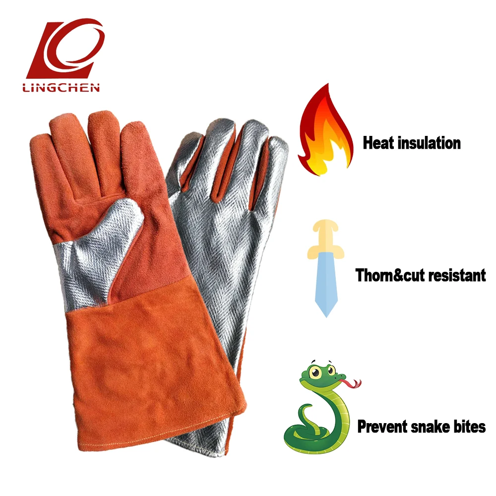 Welding gloves Genuine Leather Gloves Real cowhide Puncture resistance