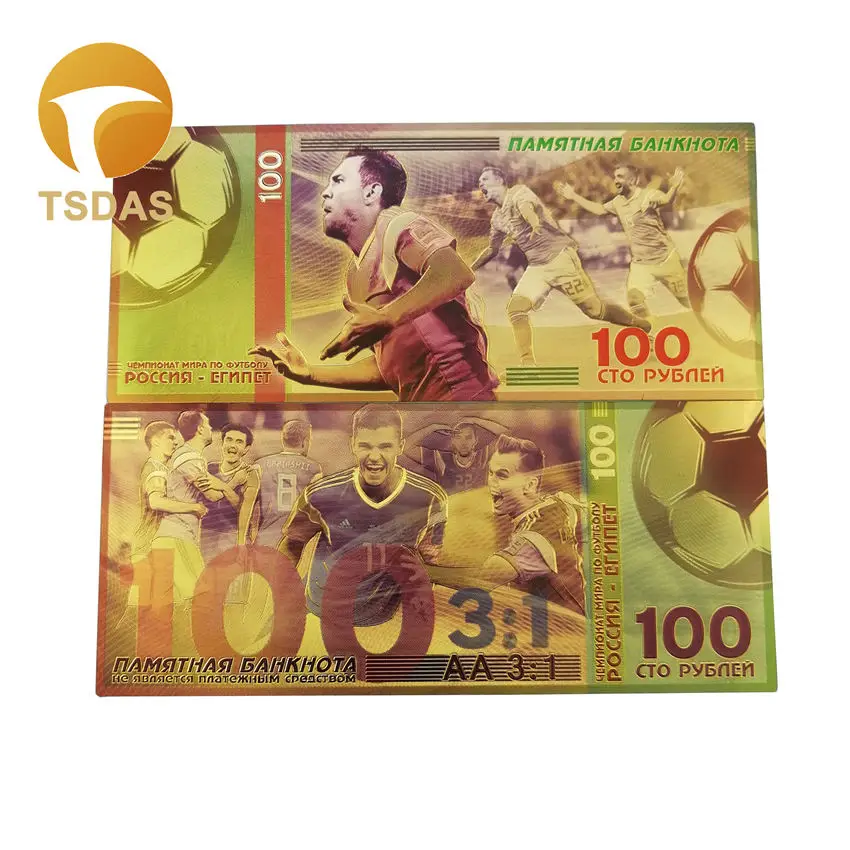 Цветные золотые банкноты Россия 100 рубля банкноты Лучшие европейские бизнес подарки - Цвет: 4