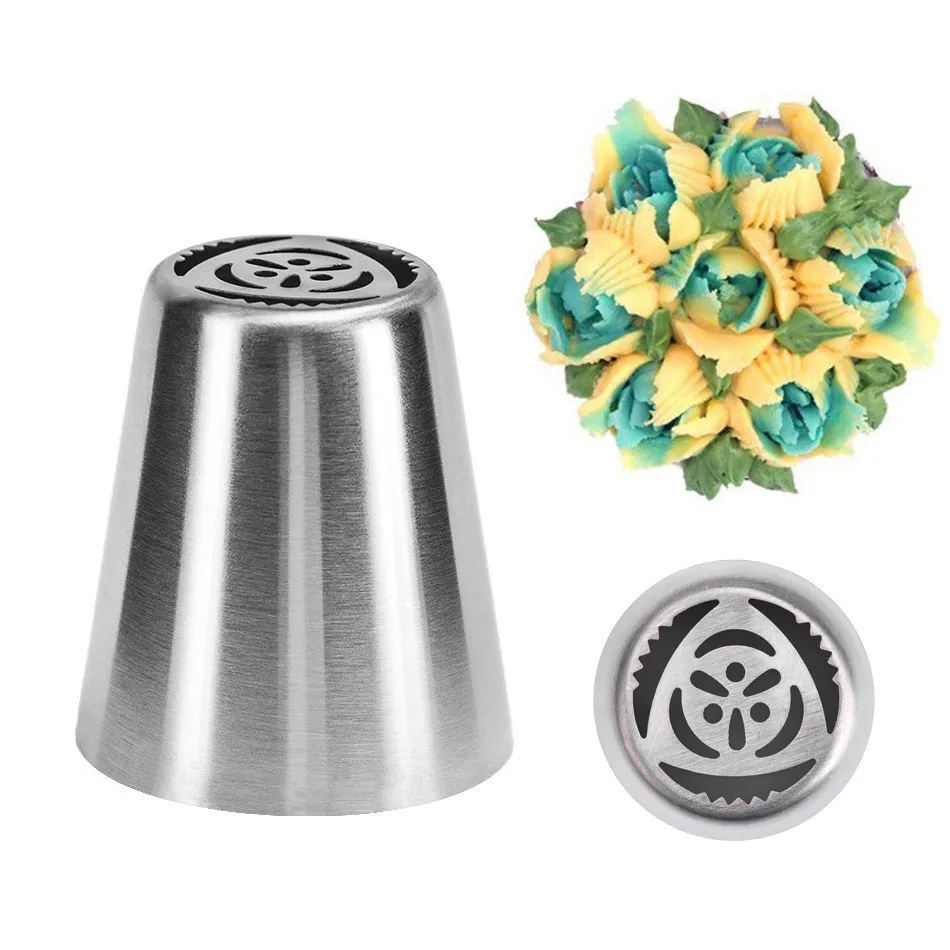 

Cupcake Baking 1PC Stainless Steel Russian Nozzles For Caking Decoration Fondant DIY Icing Piping Tips Cream Pastry Tool