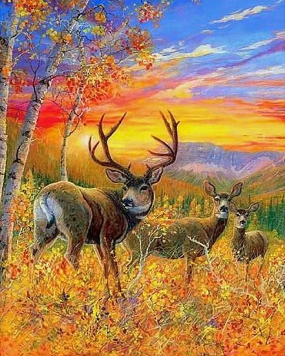 DIY 5D Diamond Mosaic Deer Full Diamond Painting Cross Stitch Kits