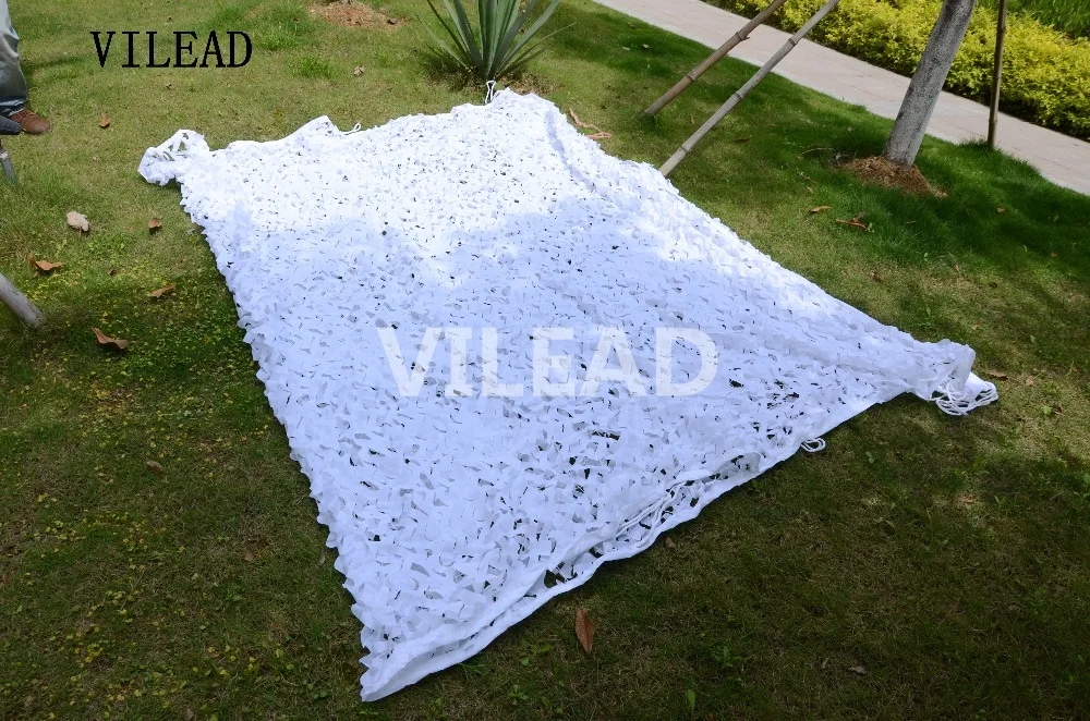

VILEAD 6M*6M Snow White Camo Netting Military Camo Netting Army Jungle Net Sun Shelter for Hunting Camping Car Shelter Sunshade