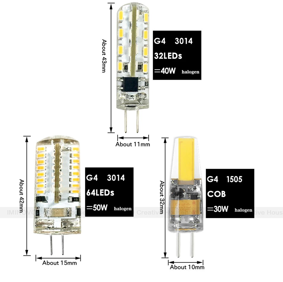 COB G9 G4 светильник светодиодный лампочка прожектор в форме кукурузы 110 В 220 В заменить 20 Вт, 30 Вт, 40 Вт, 50 Вт галогенные светильник затемнения 14 светодиодный s 22 светодиодный s 30 светодиодный s SMD 2835