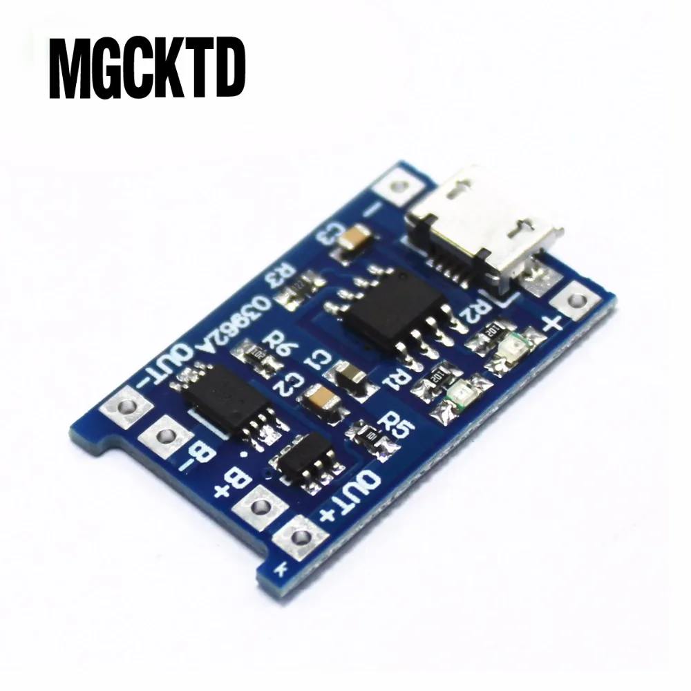 

5pcs Micro USB 5V 1A 18650 TP4056 Lithium Battery Charger Module Charging Board With Protection Dual Functions 1A Li-ion