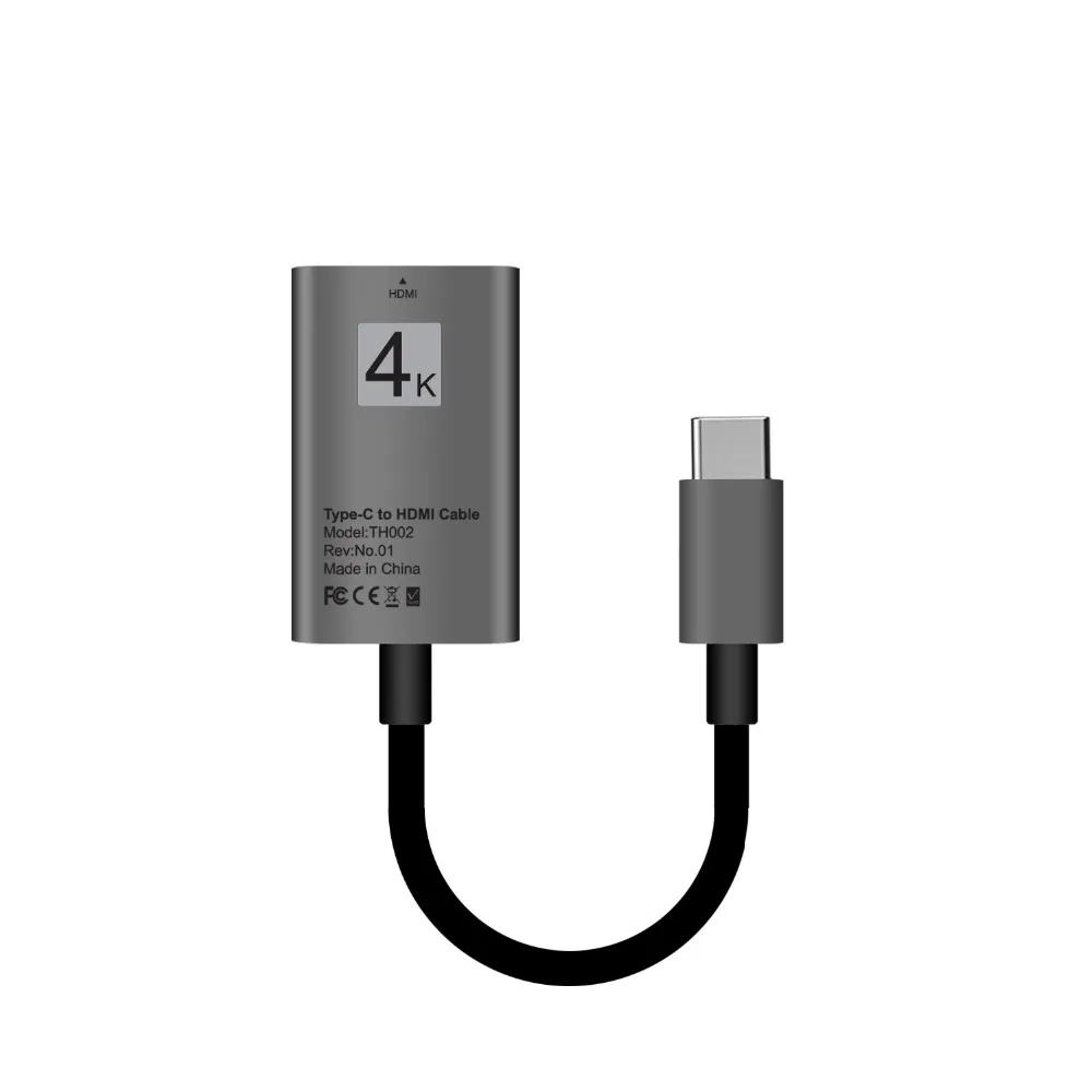 USB C к HDMI 4 K* 2 K конвертер USB 3,1 type-c USB-C адаптер к HDMI Женский Для VGA кабель huawei mate 10 - Цвет: Серый