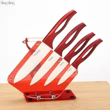 TINGITNG keramikmesser set 6 “5” 4 “3” mit schäler und acrylmesserhalter stehen küchenmesser küchenutensilien schönheit geschenk rot