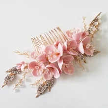 Золотой лист со стразами свадебная расческа для волос румяна булавка свадебное украшение невесты боковая тиара Вечеринка Выпускной подружки невесты украшения для волос косы