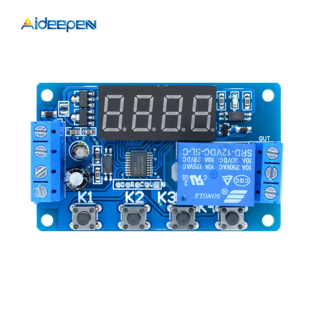 DC 5 в 12 В 24 В 10A Регулируемый реле задержки времени светодиодный цифровой реле таймера Задержка запуска переключатель таймера переключатель управления