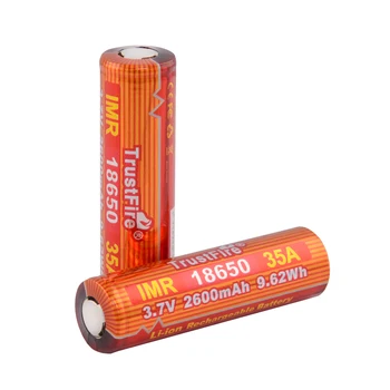 

2PCS High Drain IMR 18650 Rechargeable Li-ion Batteries 2600mAh Output 35A 3.7V 9.62Wh Battery For LED Flashlights E-cigarette