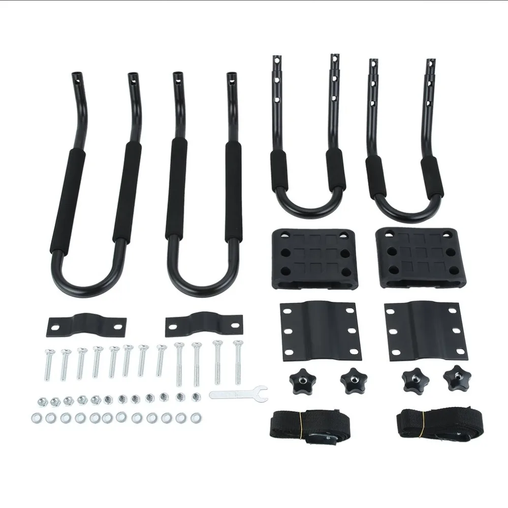 

Pair J Bar Kayak Canoe Inflatable Boat Wakeboard Waveboard Paddleboard Snowboard Rack Carrier Car Mount with Straps